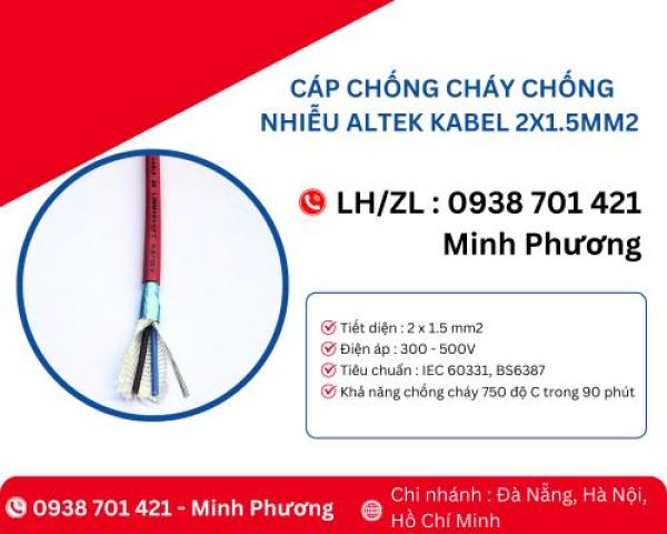 Cáp chống cháy chống nhiễu Altek Kabel 2x1.5mm2 Đà Nẵng, Phú Yên, Bình Định