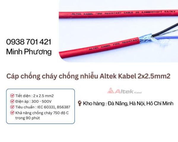Cáp chống cháy chống nhiễu Altek Kabel 2x2.5mm2 tại ĐÀ NẴNG – HÀ NỘI – HỒ CHÍ MINH