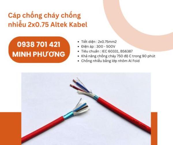 Cáp điện chống cháy chống nhiễu 2x0.75 Altek Kabel sẵn kho Đà Nẵng, Hà Nội, Hồ Chí Minh