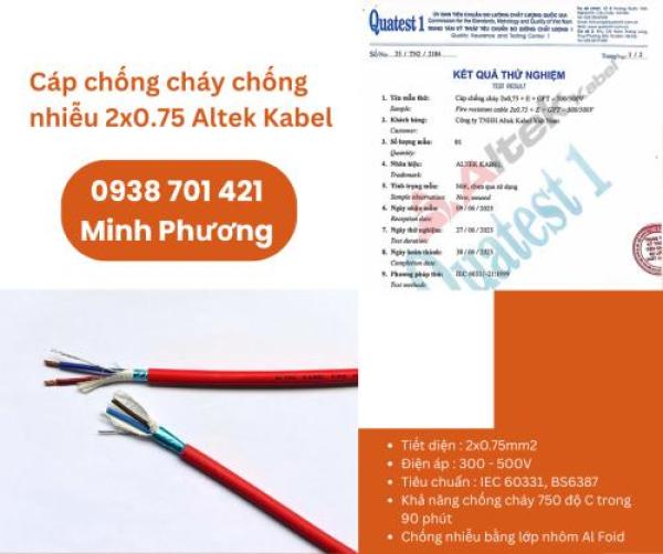 Cáp điện chống cháy chống nhiễu 2x0.75 Altek Kabel sẵn kho Đà Nẵng, Hà Nội, Hồ Chí Minh