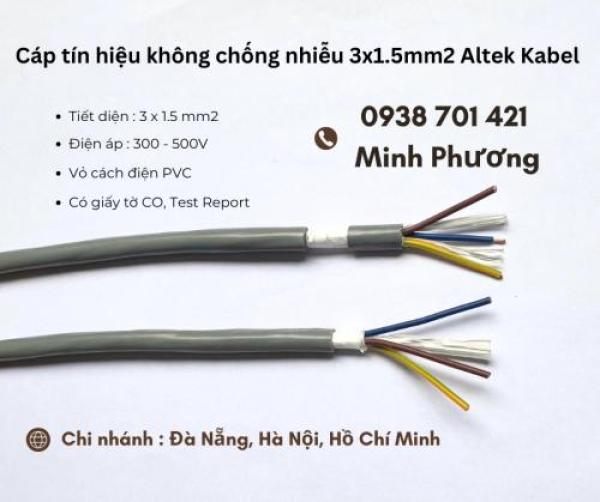 Cáp tín hiệu không chống nhiễu 3x1.5mm2 Altek Kabel chính hãng – giá tốt Đà Nẵng