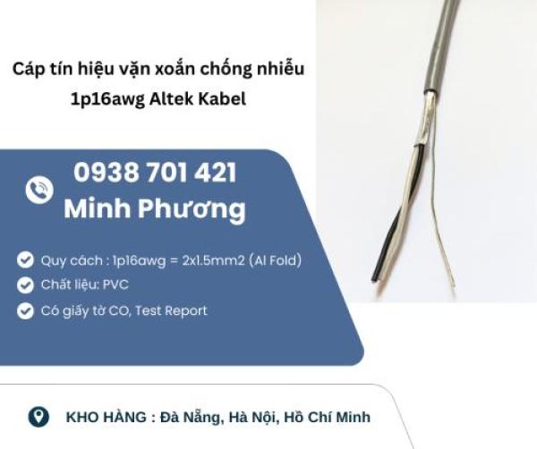 Cáp tín hiệu vặn xoắn chống nhiễu 1p16awg Altek Kabel giao ngay - Đà Nẵng, Huế