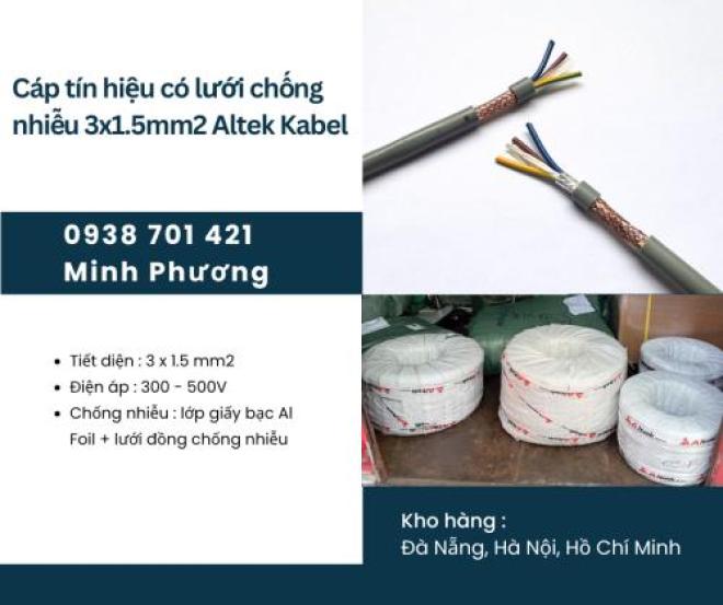 Cáp tín hiệu có lưới chống nhiễu 3x1.5mm2 chính hãng Altek Kabel hỗ trợ giao toàn quốc Cáp tín hiệu có lưới chống nhiễu 3x1.5mm2 chính hãng Altek Kabel hỗ trợ giao toàn quốc