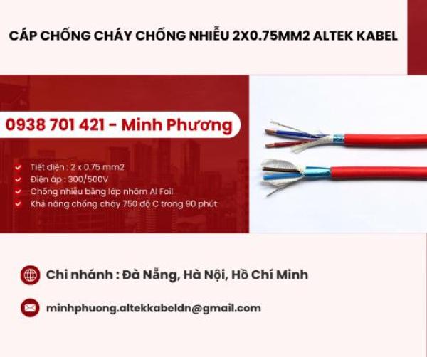 Dây cáp điện chống cháy chống nhiễu 2 lõi 0.75mm2 Đà Nẵng, Hà Nội, Hồ Chí Minh