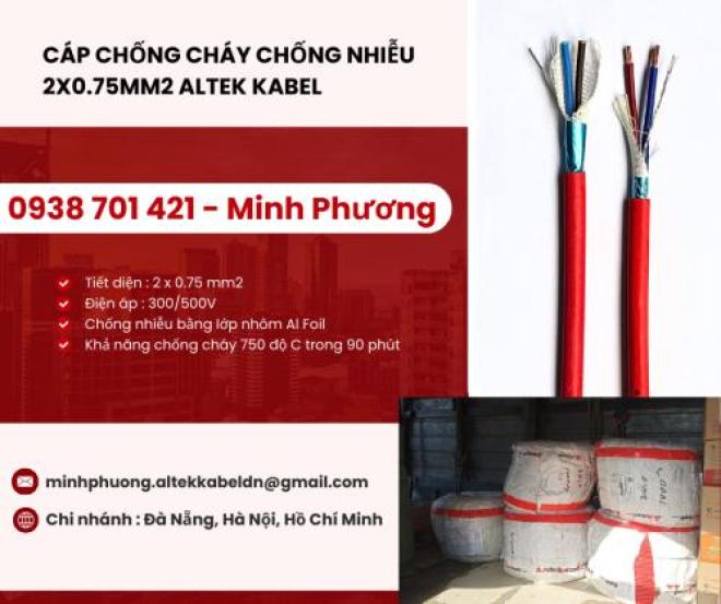 Dây cáp điện chống cháy chống nhiễu 2 lõi 0.75mm2 Đà Nẵng, Hà Nội, Hồ Chí Minh