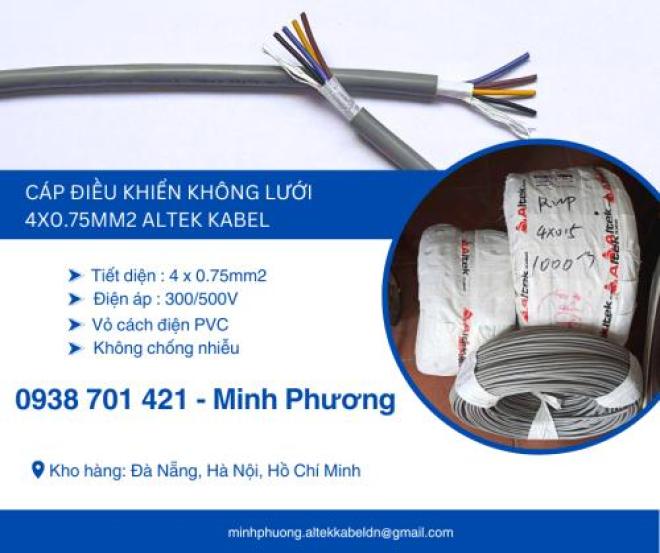 Dây cáp điện không lưới 4x0.75mm2 Altek Kabel Đắk Lắk, Đắk Nông, Lâm Đồng Dây cáp điện không lưới 4x0.75mm2 Altek Kabel Đắk Lắk, Đắk Nông, Lâm Đồng