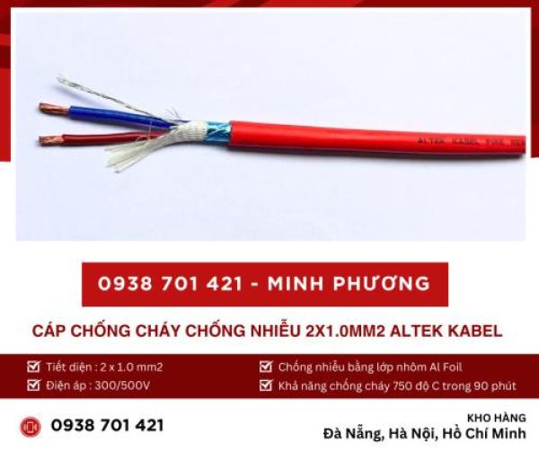 Cáp chống cháy chống nhiễu 2x1.0mm2 Altek Kabel hỗ trợ giao toàn quốc