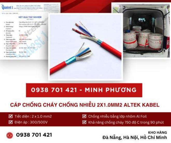 Cáp chống cháy chống nhiễu 2x1.0mm2 Altek Kabel hỗ trợ giao toàn quốc