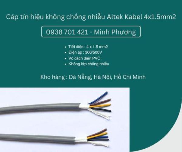 Cáp điều khiển không lưới chống nhiễu 4x1.5mm2 Altek Kabel  Phú Yên, Khánh Hòa, Ninh Thuận