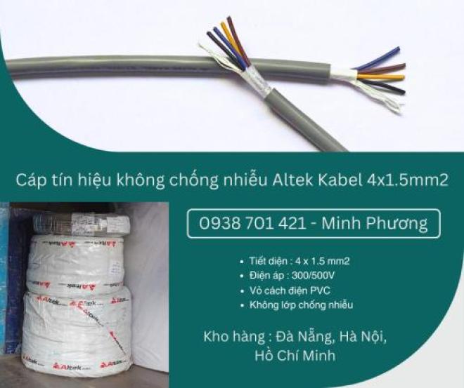 Cáp điều khiển không lưới chống nhiễu 4x1.5mm2 Altek Kabel  Phú Yên, Khánh Hòa, Ninh Thuận