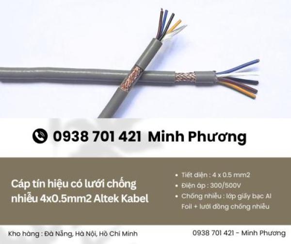 Cáp tín hiệu có lưới chống nhiễu 4x0.5mm2 Altek Kabel chính hãng, giao ngay
