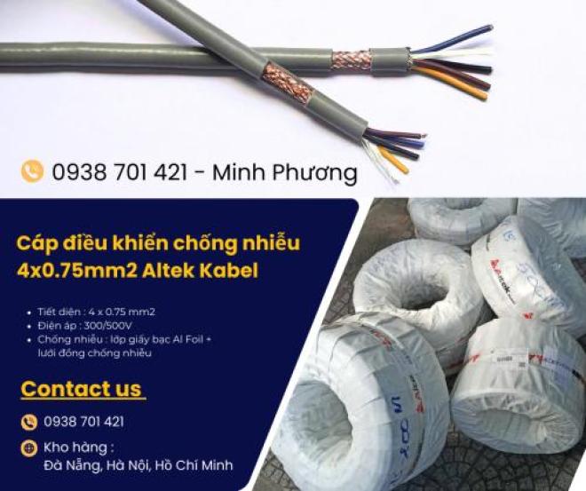 Cáp điều khiển chống nhiễu 4x0.75mm2 giao ngay Đà Nẵng, Quảng Nam, Quảng Ngãi