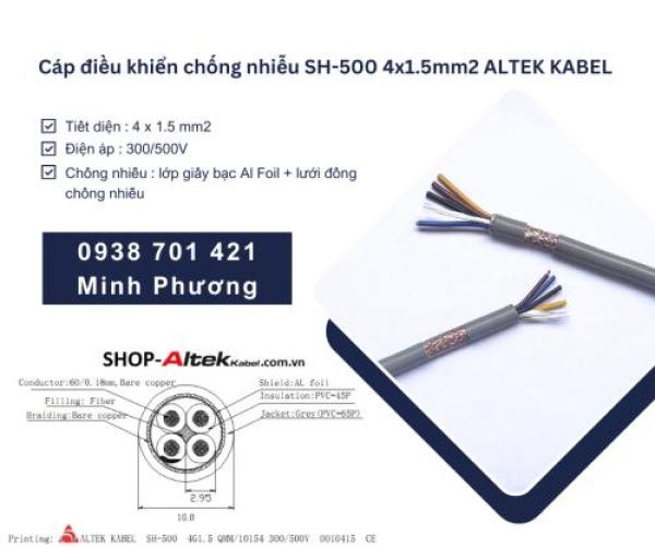 Cáp tín hiệu chống nhiễu sh-500 4x1.5mm2 Altek Kabel giao ngay Đà Nẵng, Huế