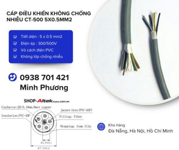 Cáp điều khiển không chống nhiễu CT-500 5x0.5mm2 Đà Nẵng, Hà Nội, Hồ Chí Minh Cáp điều khiển không chống nhiễu CT-500 5x0.5mm2 Đà Nẵng, Hà Nội, Hồ Chí Minh