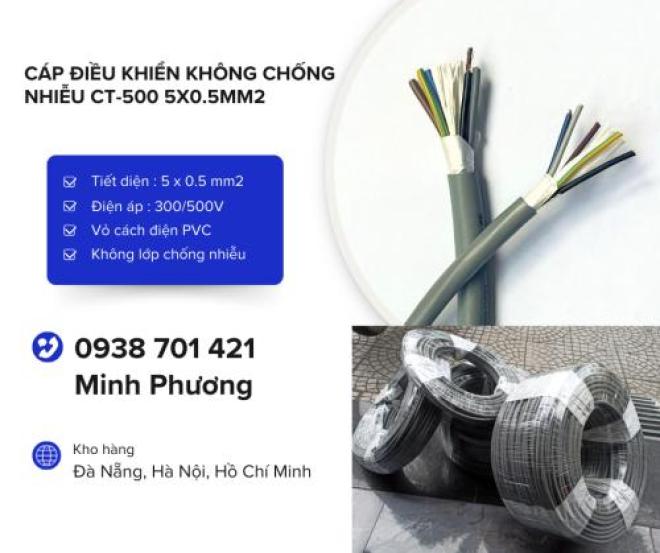Cáp điều khiển không chống nhiễu CT-500 5x0.5mm2 Đà Nẵng, Hà Nội, Hồ Chí Minh Cáp điều khiển không chống nhiễu CT-500 5x0.5mm2 Đà Nẵng, Hà Nội, Hồ Chí Minh