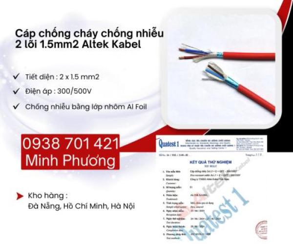 Cáp chống cháy chống nhiễu 2 lõi 1.5mm2 Altek Kabel Đà Nẵng, Gia Lai, Quảng Trị