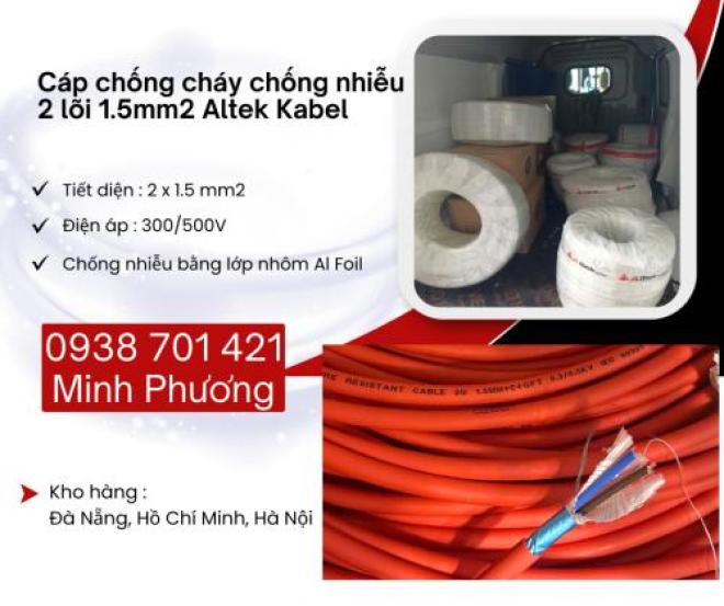 Cáp chống cháy chống nhiễu 2 lõi 1.5mm2 Altek Kabel Đà Nẵng, Gia Lai, Quảng Trị