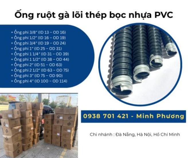 Ống ruột gà lõi thép bọc nhựa PVC giao ngay Đà Nẵng, Quãng Ngãi, Quảng Trị Ống ruột gà lõi thép bọc nhựa PVC giao ngay Đà Nẵng, Quãng Ngãi, Quảng Trị