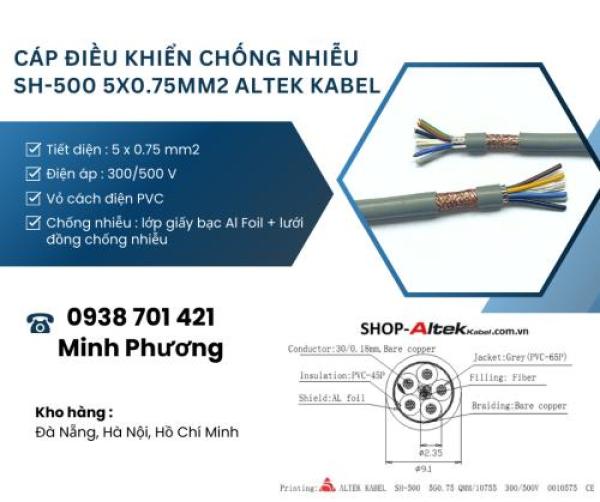 Cáp điều khiển chống nhiễu sh-500 5x0.75mm2 Tây Ninh, Đồng Nai, Bà Rịa – Vũng Tàu