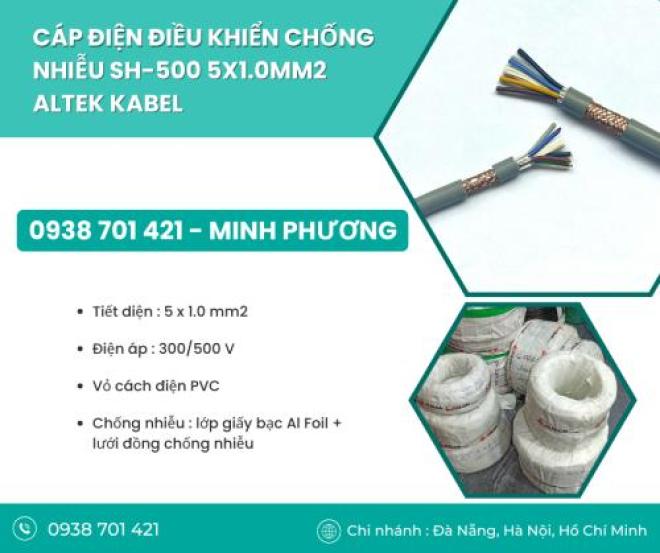 Dây cáp điện điều khiển chống nhiễu SH-500 5x1.0mm2 Đà Nẵng, Hồ Chí Minh, Hà Nội