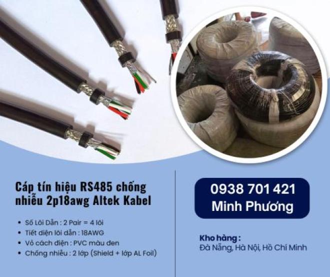 Cáp tín hiệu RS485 chống nhiễu 2p18awg Altek Kabel tại Đà Nẵng, Quảng Ngãi, Bình Định