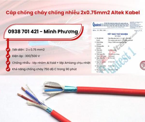 Cáp chống cháy chống nhiễu Altek Kabel 2x0.75mm2 phân phối Đà Nẵng, Hà Nội, Hồ Chí Minh
