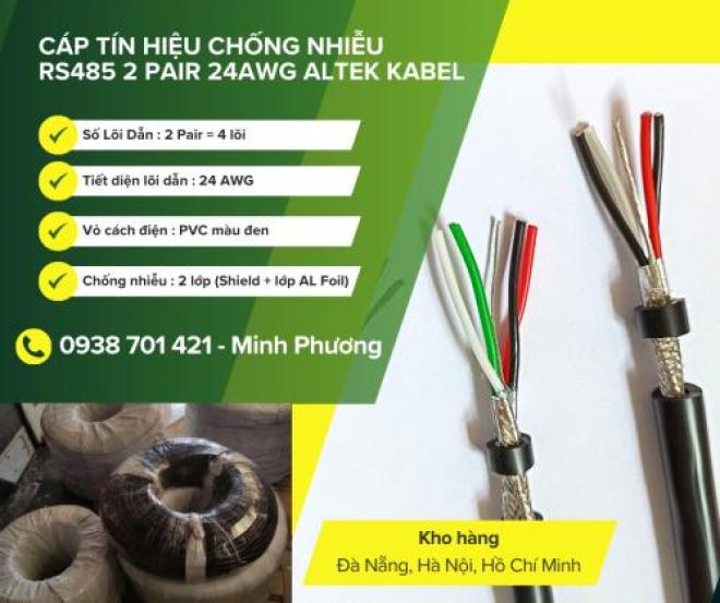 Cáp tín hiệu chống nhiễu rs485 2 pair 24awg Hà Nội, Quảng Trị, Hồ Chí Minh