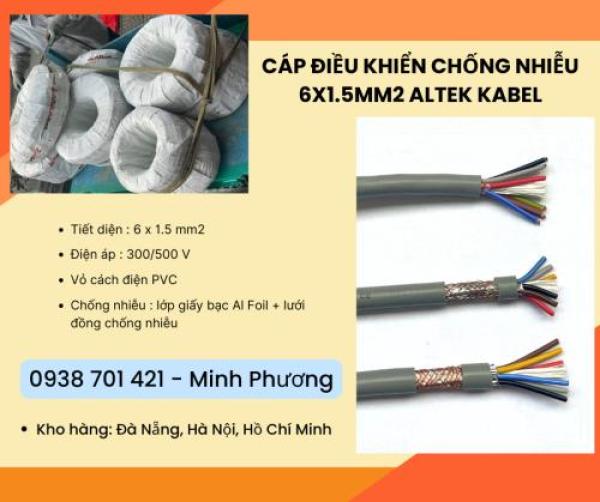 Cáp điều khiển có lớp chống nhiễu 6x1.5mm2 Altek Kabel Phú Yên, Gia Lai, Huế