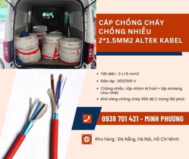 Cáp chống cháy chống nhiễu 2x1.5mm2 Altek Kabel giao ngay Hà Nội, Nam Định