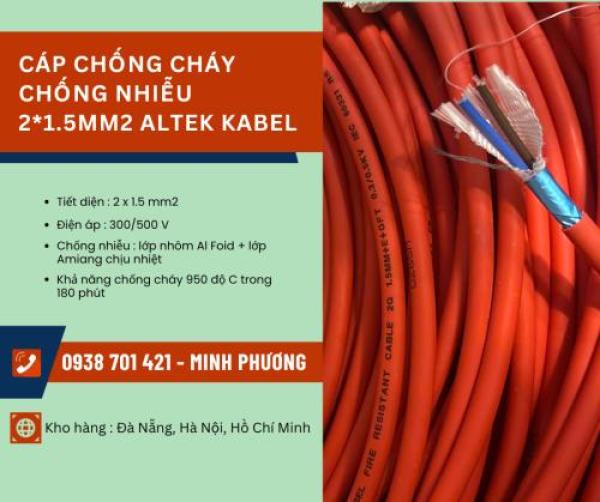 Cáp chống cháy chống nhiễu 2x1.5mm2 Altek Kabel giao ngay Hà Nội, Nam Định