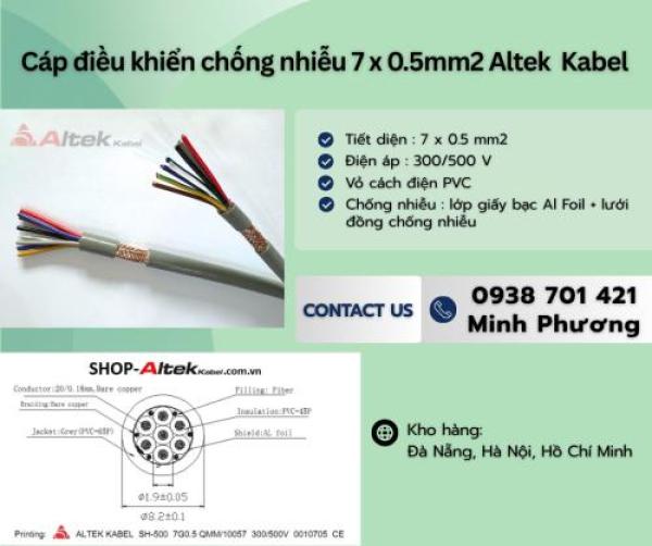 Cáp điều khiển chống nhiễu 7x0.5mm2 – Giải pháp truyền tín hiệu ổn định cho hệ thống công nghiệp Cáp điều khiển chống nhiễu 7x0.5mm2 – Giải pháp truyền tín hiệu ổn định cho hệ thống công nghiệp