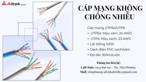 CÁP MẠNG ALTEK KABEL UTP6 24AWG ĐÀ NẴNG, HÀ NỘI, HCM. CÁP MẠNG ALTEK KABEL UTP6 24AWG ĐÀ NẴNG, HÀ NỘI, HCM.
