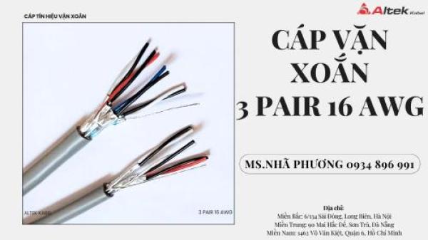 Cáp Vặn Xoắn 3 Pair 16 Awg Đà Nẵng, Huế, Quảng Trị