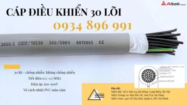 Cáp Điều Khiển 30X 1.0 mm2 có sẵn Hà Tĩnh, Thanh Hóa, Nghệ An