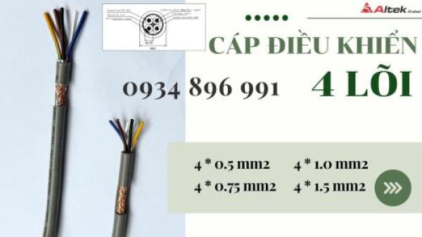 CÁP ĐIỀU KHIỂN 4 X 0.5 MM2 GIAO NGAY HÀ TĨNH, NGHỆ AN, THANH HÓA CÁP ĐIỀU KHIỂN 4 X 0.5 MM2 GIAO NGAY HÀ TĨNH, NGHỆ AN, THANH HÓA