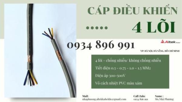 CÁP ĐIỀU KHIỂN 4 X 0.5 MM2 GIAO NGAY HÀ TĨNH, NGHỆ AN, THANH HÓA CÁP ĐIỀU KHIỂN 4 X 0.5 MM2 GIAO NGAY HÀ TĨNH, NGHỆ AN, THANH HÓA