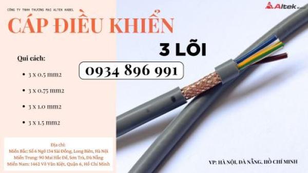 CÁP ĐIỀU KHIỂN 3 LÕI GIAO NGAY KHÁNH HÒA, GIA LAI, BÌNH ĐỊNH CÁP ĐIỀU KHIỂN 3 LÕI GIAO NGAY KHÁNH HÒA, GIA LAI, BÌNH ĐỊNH