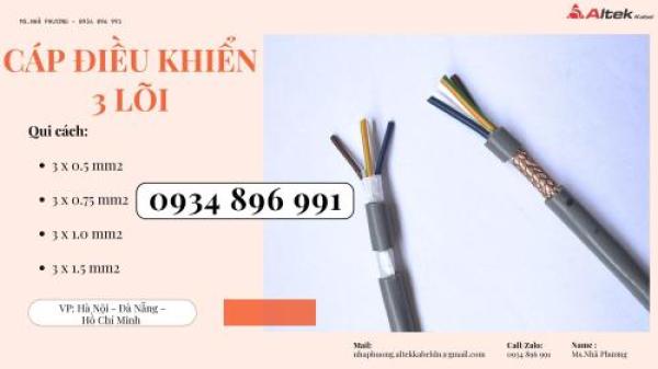 CÁP ĐIỀU KHIỂN 3 LÕI GIAO NGAY KHÁNH HÒA, GIA LAI, BÌNH ĐỊNH CÁP ĐIỀU KHIỂN 3 LÕI GIAO NGAY KHÁNH HÒA, GIA LAI, BÌNH ĐỊNH