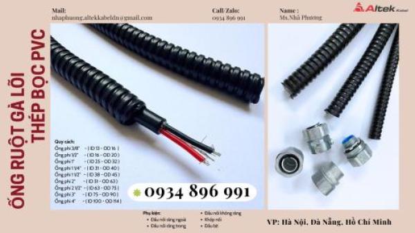 Ống Ruột Gà Lõi Thép Và Đầu Nối Phi 3/8, 1/2 Cung Cấp Thanh Hóa, Hà Tĩnh, Nghệ An