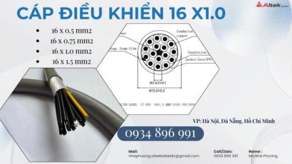 Cáp Điều Khiển Không Chống Nhiễu 16 Lõi 0.75mm² Đà Nẵng, Hà Nội, Hồ Chí Minh, Hải Phòng, Bắc Ninh