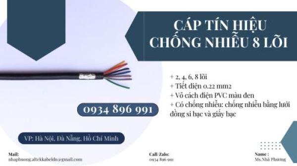 Cáp Tín Hiệu Chống Nhiễu 8X0.22 Đà Nẵng, Huế, Quảng Trị. Cáp Tín Hiệu Chống Nhiễu 8X0.22 Đà Nẵng, Huế, Quảng Trị.