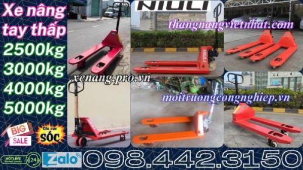 Xe nâng tay NIULI càng hẹp/càng rộng tải nâng 2.5 tấn - 3 tấn - 4 tấn - 5 tấn